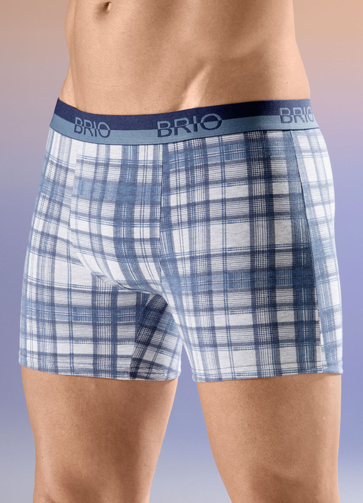Pants & Boxershorts - Viererpack Pants mit Elastikbund, in Größe 005 bis 011, in Farbe 2X BLAU-GRAU MELIERT, 2X UNI GRAU MELIERT