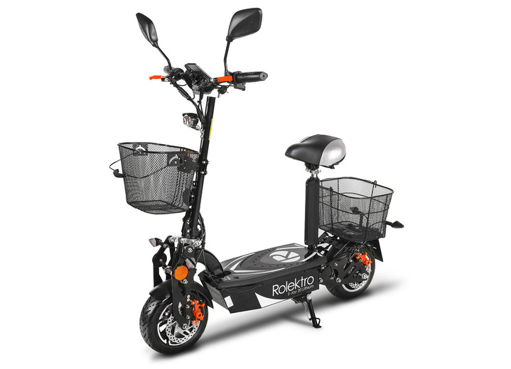 Elektromobilität - Umweltfreundlich unterwegs mit dem Elektroroller E-Joy von Rolektro, in Farbe SCHWARZ, in Ausführung E-Joy 20 mit Blei-Gel-Akku Ansicht 1
