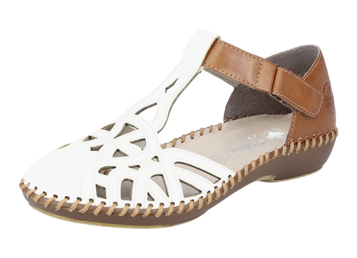 Sandaletten & Pantoletten - Rieker Sandale mit Klettverschluss, in Größe 036 bis 042, in Farbe CREME-COGNAC Ansicht 1
