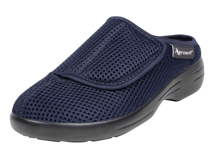 Sandalen & Pantoletten - Klett-Pantolette für Damen und Herren, in Größe 036 bis 046, in Farbe BLAU Ansicht 1