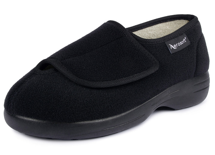 Slipper & Schnürschuhe - Klett-Halbschuh für Damen und Herren, in Größe 036 bis 046, in Farbe SCHWARZ Ansicht 1