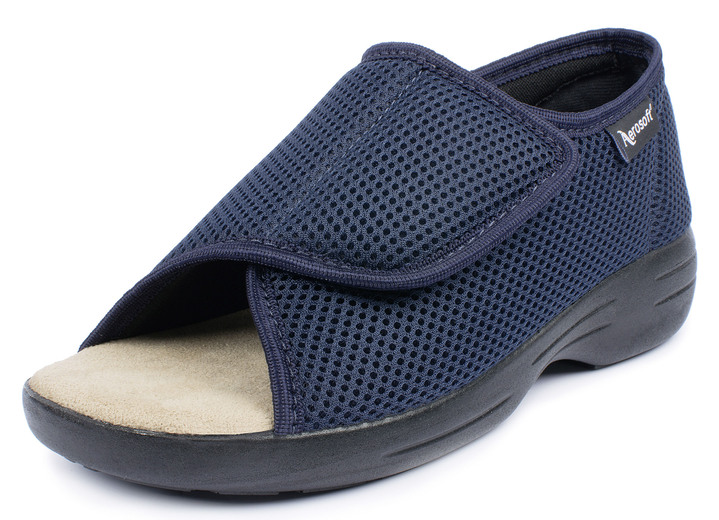 Sandalen & Pantoletten - Klett-Sandale für Damen und Herren, in Größe 036 bis 046, in Farbe BLAU, in Ausführung Klett-Sandale mit 1 Klettverschluss Ansicht 1