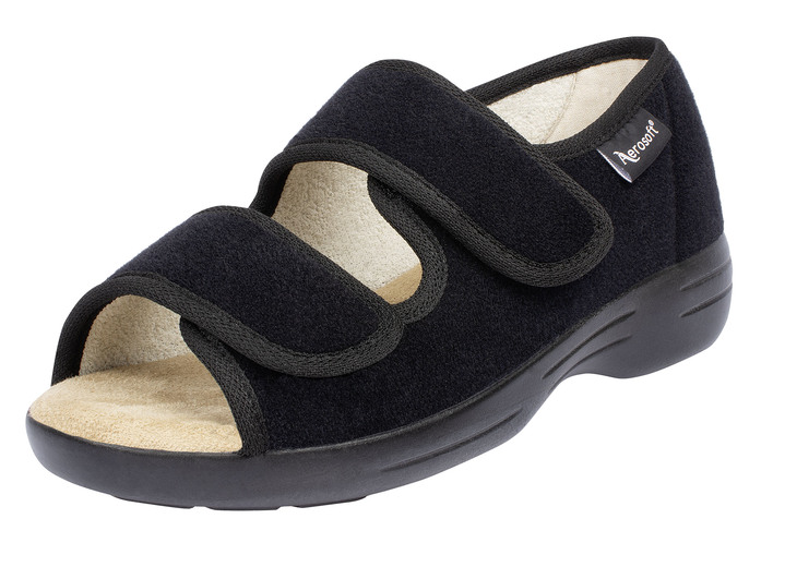 Sandalen & Pantoletten - Klett-Sandale für Damen und Herren, in Größe 036 bis 046, in Farbe SCHWARZ