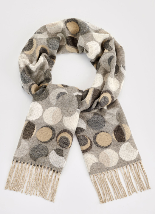 Schals - Schal mit Fantasiedessin, in Farbe CAPPUCCINO-CAMEL-MOKKA-BEIGE Ansicht 1