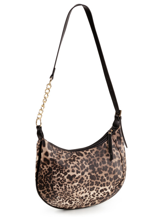 Taschen - Tasche, Damen, mit verstellbarem Umhängeriemen mit Ketten-Detail Taschen - Tasche, Damen, mit verstellbarem Umhängeriemen mit Ketten-Detail, in Farbe BRAUN-SCHWARZ