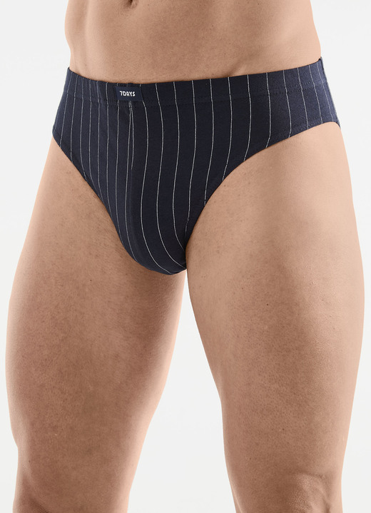 Slips & Unterhosen - Viererpack Slips mit Streifendessin, in Größe 3XL bis XXL, in Farbe 1X MARINE, 1X SCHWARZ, 1X ANTHRAZIT MELIERT, 1X GR Ansicht 1