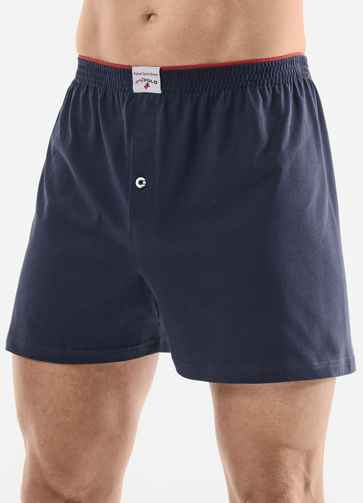 Pants & Boxershorts - Dreierpack Boxershorts aus Bio-Baumwolle, in Größe 005 bis 016, in Farbe 3X MARINE Ansicht 1