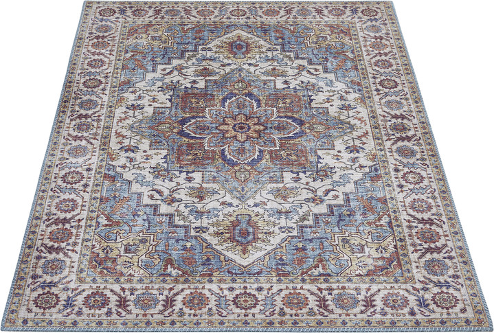 Teppiche - Pflegeleichte, gewebte Brücken und Teppiche, in Größe 113 (Brücke, 80x150 cm) bis 301 (Teppich, ø 100 cm), in Farbe BLAU Ansicht 1