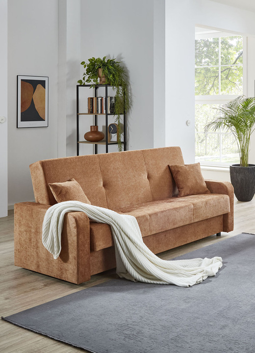 Möbel - Schlafsofa mit Bettkasten, in Farbe TERRA Ansicht 1