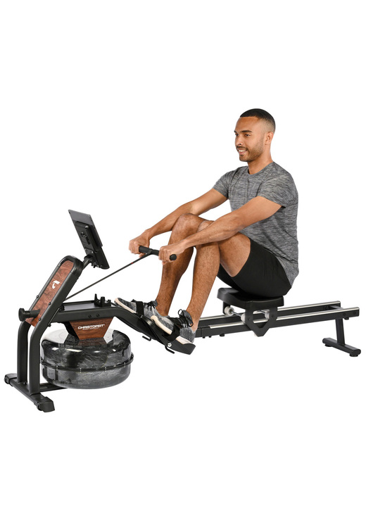 Fitnessgeräte - Christopeit Wasserrudergerät Garda, in Farbe SCHWARZ-BRAUN Ansicht 1