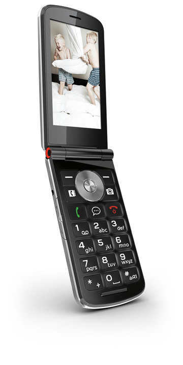 Mobil-Telefone - Klapp-Smartphone, in Farbe SCHWARZ-SILBER Ansicht 1