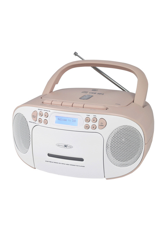 Musikanlagen - CD-Boombox DAB+, in Farbe WEISS-ROSA Ansicht 1