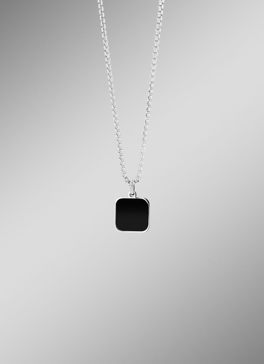 Herren-Modeschmuck - Maskuliner, stilvoller Anhänger mit echt schwarzem Achat, in Farbe  Ansicht 1