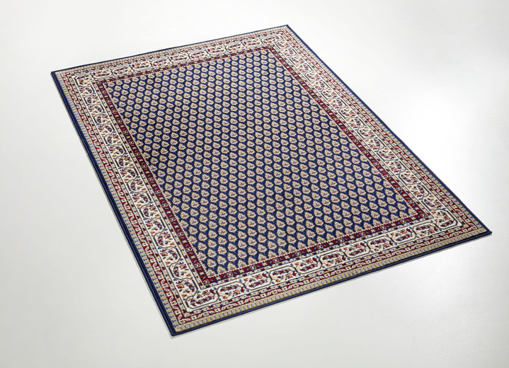 Teppiche - Brücken/Teppiche und Bettumrandungen mit Mir-Muster, in Größe 105 (Brücke,60x110 cm) bis 309 (2 Vorleger, 60x110 cm und 1 Läufer, 60x320 cm), in Farbe BLAU Ansicht 1