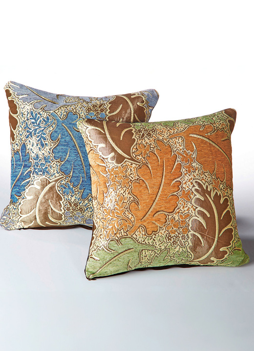 Dekokissen & Hüllen - Gewebte Kissenbezüge, 2er-Set, in Größe 105 (2 Kissenhüllen, 40x40 cm) bis 110 (2 Kissenhüllen, 50x50 cm), in Farbe TERRA Ansicht 1