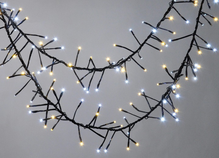 Garten - Cluster-LED-Lichterkette mit digitalem Outdoor-Trafo, in Farbe KRISTALL-EFFEKT, in Ausführung mit 960 LEDs mit Kristalleffekt; Gesamtlänge 11 m
