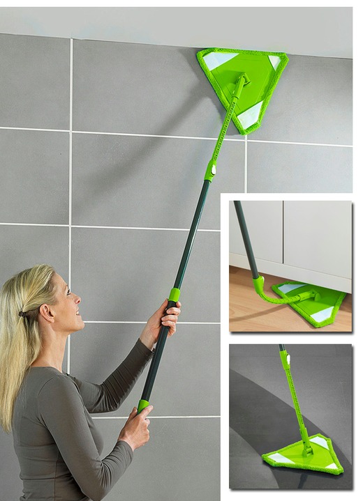 Reinigungshelfer & Reinigungsmittel - Dreieckfuß Wischmopp, in Farbe GRÜN Ansicht 1