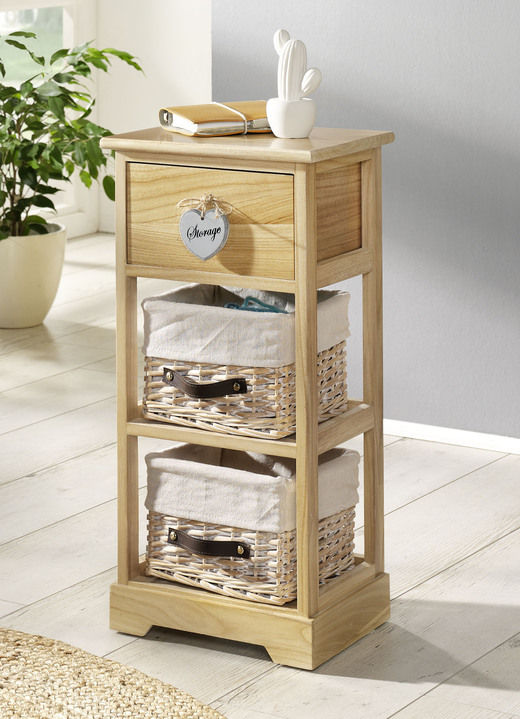 Badezimmermöbel - Kommode aus massivem Holz, in Farbe NATUR Ansicht 1