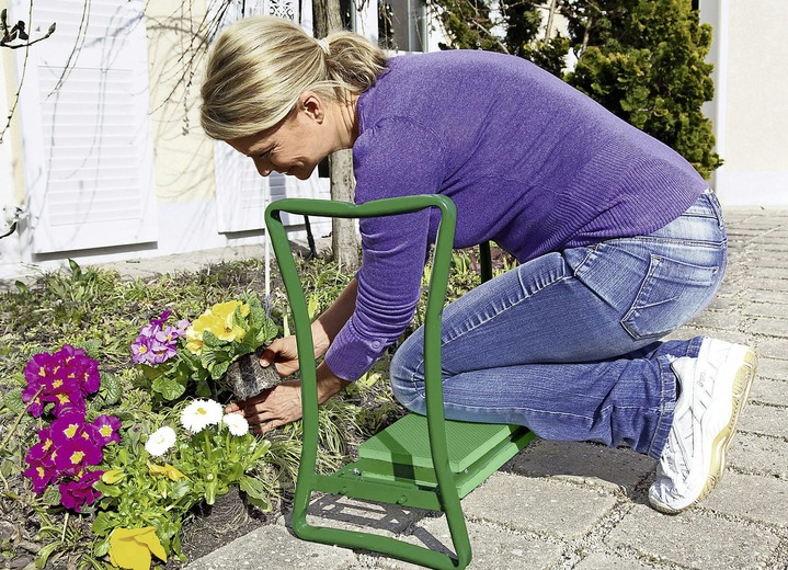Gartenpflege - Knie-Stuhl zum Sitzen und Knien mit Gestell aus Metall, in Farbe GRÜN, in Ausführung Knie-Stuhl Ansicht 1