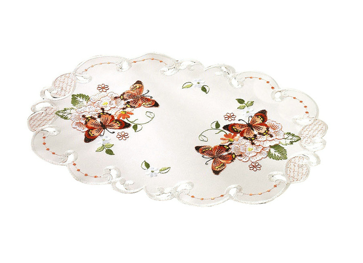 Heimtextilien - Elegant gestaltete Tisch- und Raumdekoration, in Größe 100 (Deckchen, 30x 45 cm) bis 404 (Kissenbezug, 40x 40 cm), in Farbe ROT Ansicht 1