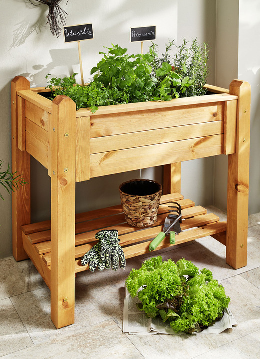 Gartenpflege - Hochbeet aus Kiefernholz, in Farbe HONIG-BRAUN, in Ausführung Hochbeet 