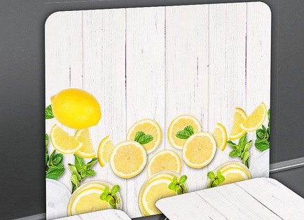 Wandblende aus Glas mit Zitronen-Motiv