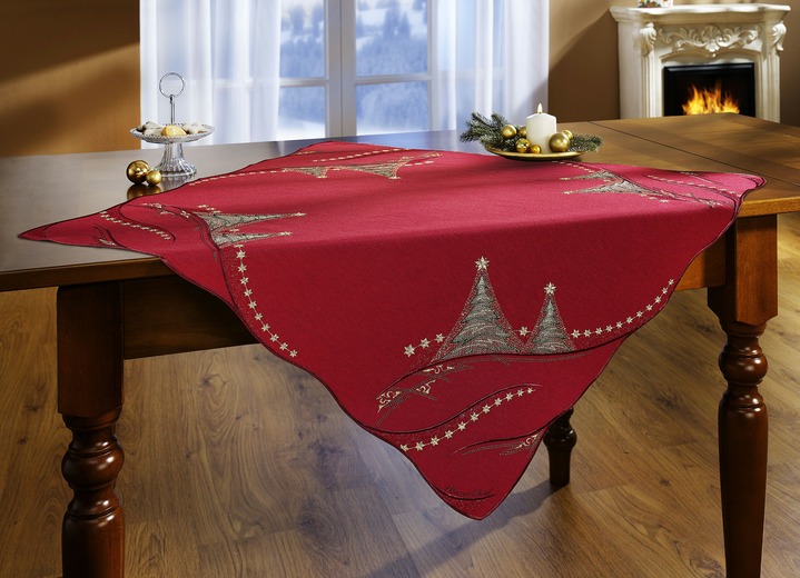 Heimtextilien - Weihnachtliche Tisch- und Raumdekoration, in Größe 140 (Deckchen Stern, ø 45 cm) bis 185 (Tischdecke, 85x 85 cm), in Farbe CREME Ansicht 1