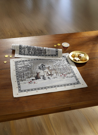 Tisch- und Raumdekoration mit Winterlandschaft