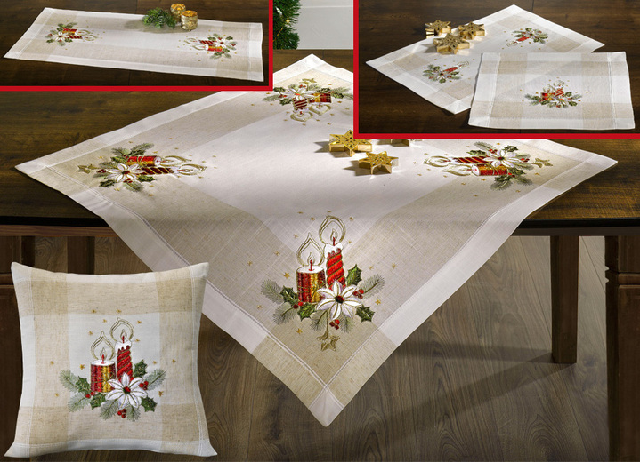 Heimtextilien - Tisch- und Raumdekoration in feiner Qualität, in Größe 101 (Deckchen 35x50 cm) bis 404 (Kissenbezug 40x40 cm), in Farbe
