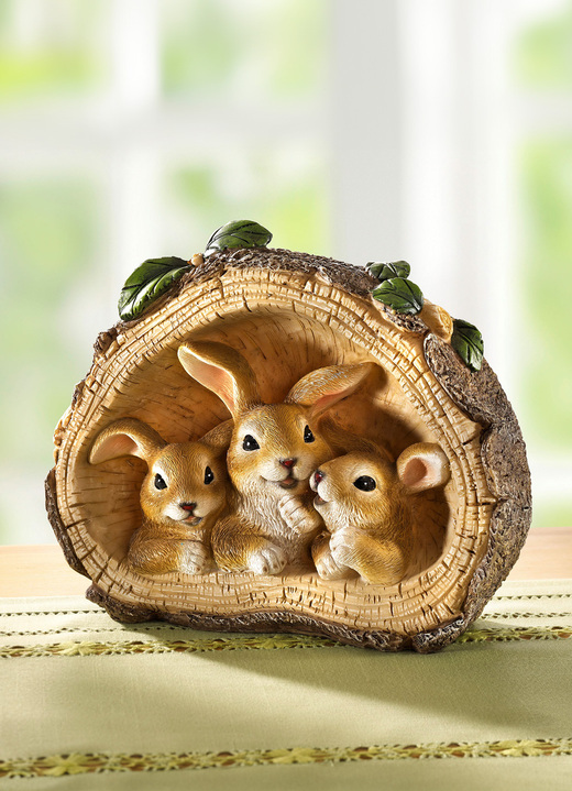 Ostern - Hasenfamilie, in Farbe NATUR