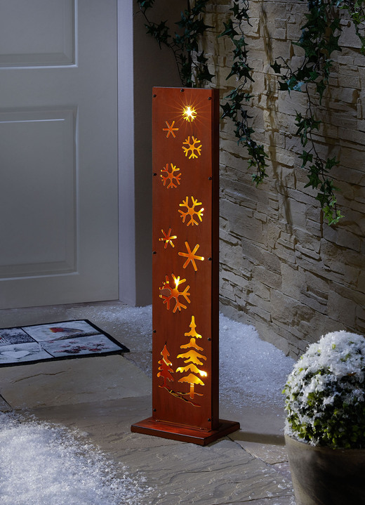 Garten - LED-Stele aus Metall, in Farbe BRAUN