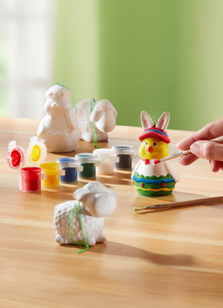 Mal-Set mit Osterfiguren aus Keramik