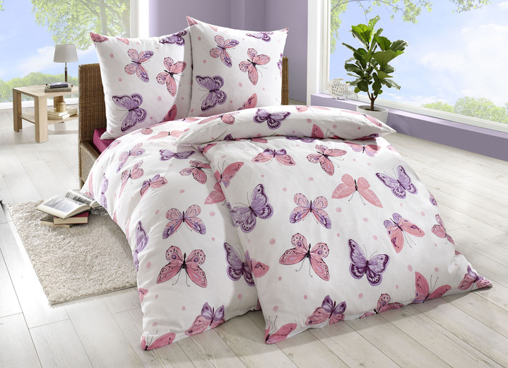 - Renforcé Bettwäsche-Garnitur von Dobnig, in Größe 111 (40/80 cm + 135/200 cm) bis 412 (2x 80/80 cm + 2x 135/200 cm), in Farbe ROSÉ
