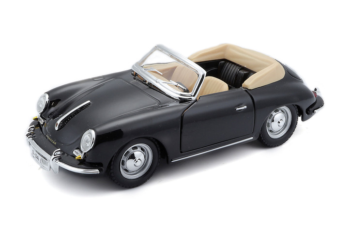 Sammlermodelle - Porsche 356B Cabrio '61 von Bburago, in Farbe SCHWARZ