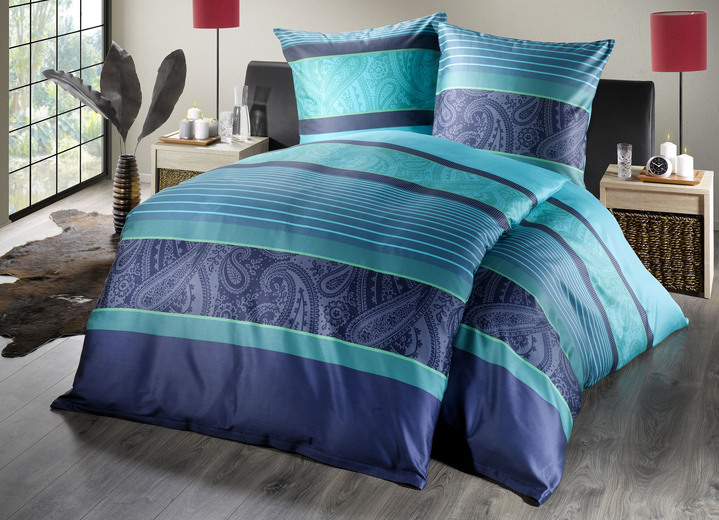 Bettwäschegarnituren - Bettwäsche-Garnitur von Kleine Wolke, in Größe 112 (80/80 cm + 135/200 cm) bis 115 (80/80 cm + 155/220 cm), in Farbe PETROL Ansicht 1