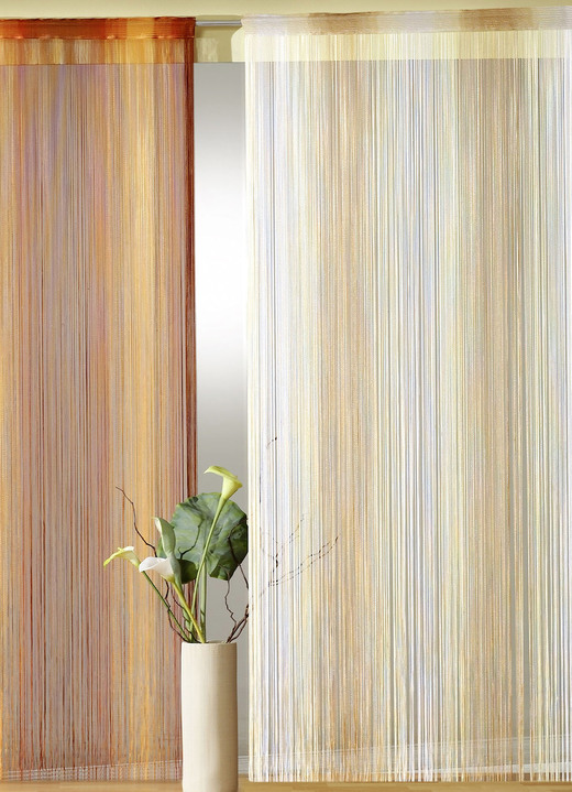 Modern - Fadenstore für Gardinenstange und -schiene, in Größe 305 (H160xB 98 cm) bis 310 (H245xB148 cm), in Farbe KARAMELL Ansicht 1