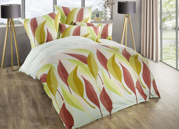 Bettwäschegarnituren - Soft-Biber Bettwäsche aus 100% Baumwolle, in Größe 111 (40x80 cm + 135x200 cm) bis 115 (80x80 cm + 155x220 cm), in Farbe LINDGRÜN Ansicht 1