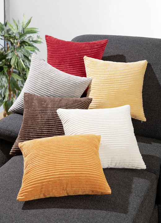 Dekokissen & Hüllen - Weicher Kissenbezug mit Reißverschuss, in Größe 105 (40x40 cm) bis 110 (50x50 cm), in Farbe CREME Ansicht 1