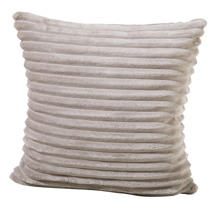 Dekokissen & Hüllen - Weicher Cord-Kissenbezug, in Farbe TAUPE Ansicht 1