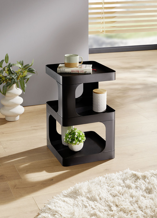 Tische - Moderner Beistelltisch aus Metall, in Farbe SCHWARZ Ansicht 1