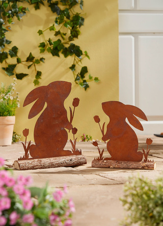 Hase Rusty aus gerostetem Stahl