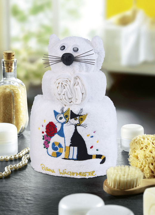 Geschenkideen - Frottier-Katze mit Motiv von der Künstlerin Rosina Wachtmeister, in Farbe  Ansicht 1