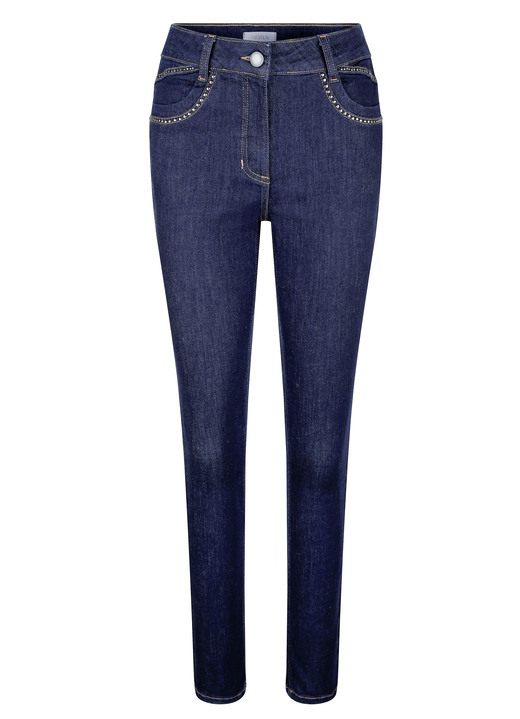 Jeans - Jeans in 4-Pocket-Form, in Größe 019 bis 052, in Farbe DUNKELBLAU Ansicht 1
