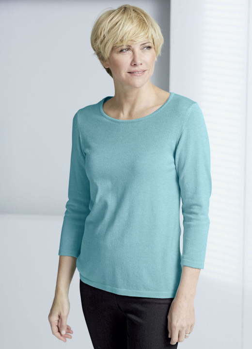 3/4-Arm - Pullover mit Modal-Anteil 3/4-Arm - Pullover mit Modal-Anteil, in Größe 038 bis 052, in Farbe TÜRKIS