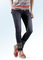 Jeans mit Stickerei im Ethno-Stil ANTHRAZIT