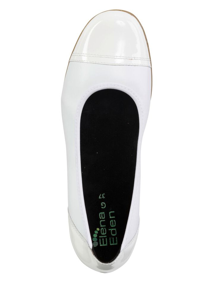 ELENA EDEN, klassische Damen-Ballerinas, Weite G, mit herausnehmbarem Fu&szlig;bett WEISS