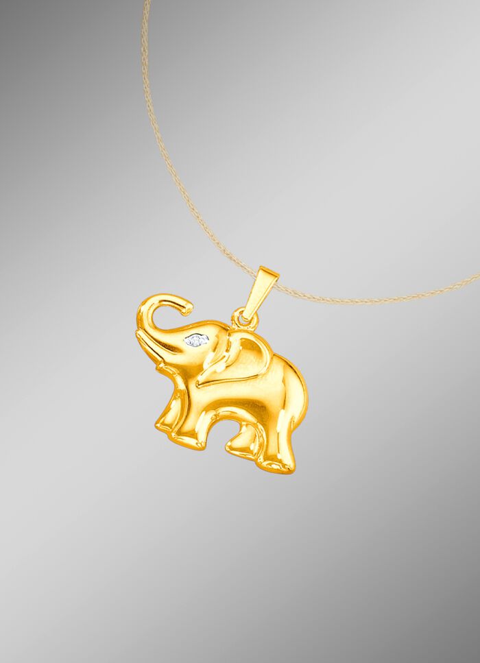 Elefanten Anh&auml;nger mit Diamant 