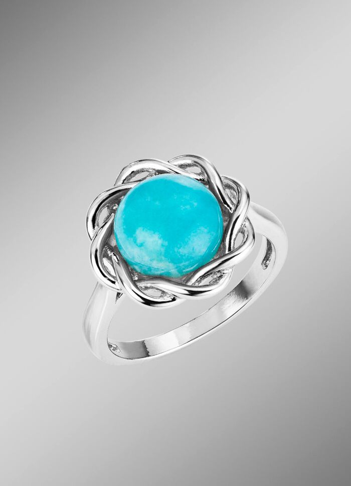 Eleganter Damenring mit echt Amazonit 