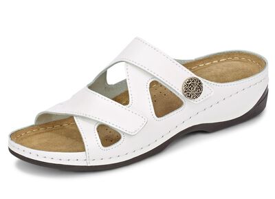 ELENA EDEN, bequeme Damen-Pantoletten, Weite G, mit Klettverschluss 