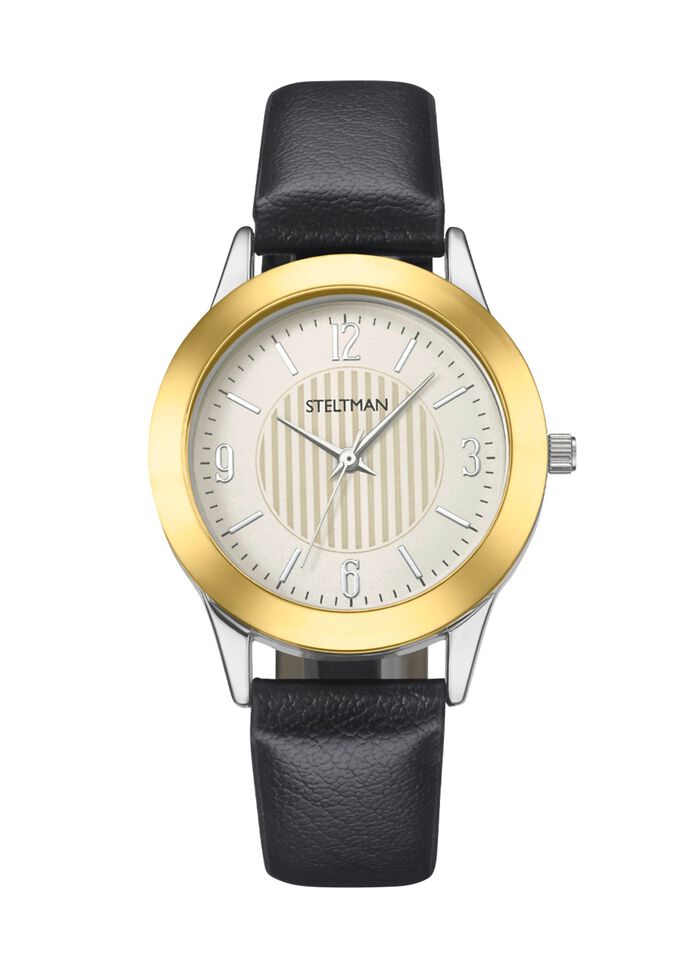 Quartz-Damenuhr mit 3 wechselbaren L&uuml;netten 